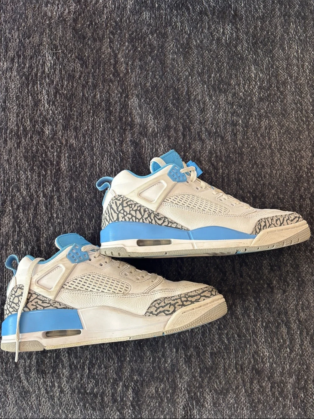 Jordan Kids White and Light Blue Sneakers